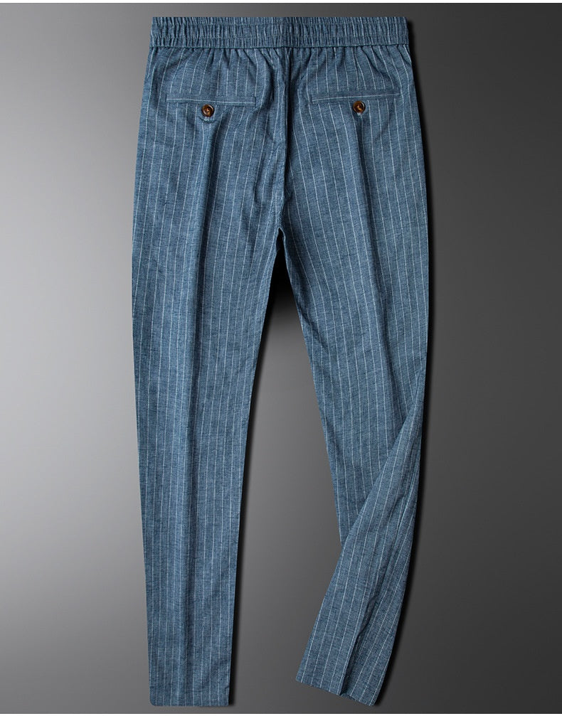 Urban Gents | Striped Linen Casual Pants