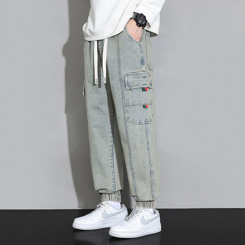 Retro Cargo Denim Joggers