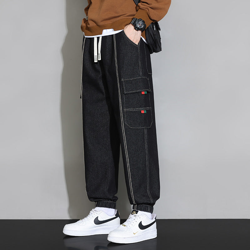 Retro Cargo Denim Joggers