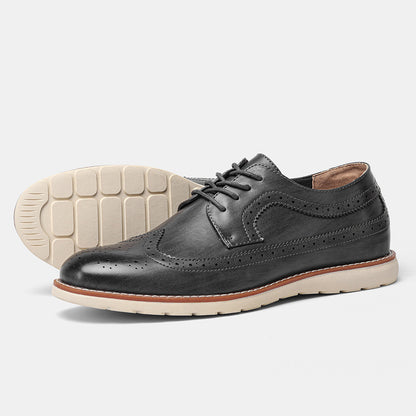 Classic Leather Brogue Sneakers – Lightweight & Comfortable