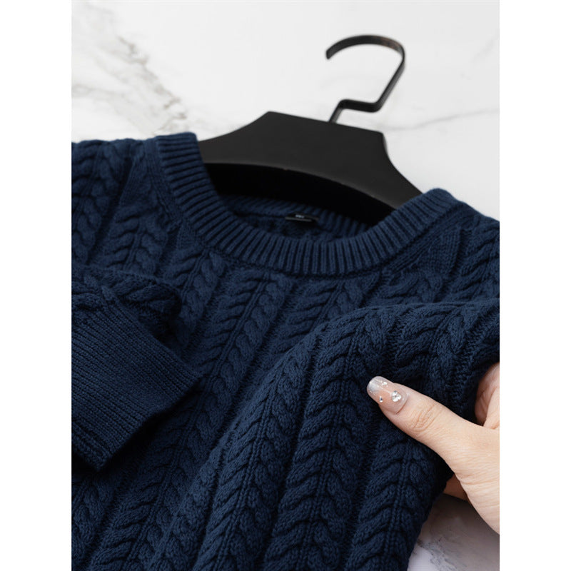 Men's Thick Cotton Sweater with Fur Lining