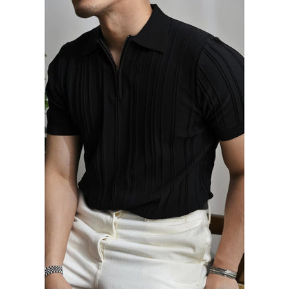 Men's Knitted Polo with Zip