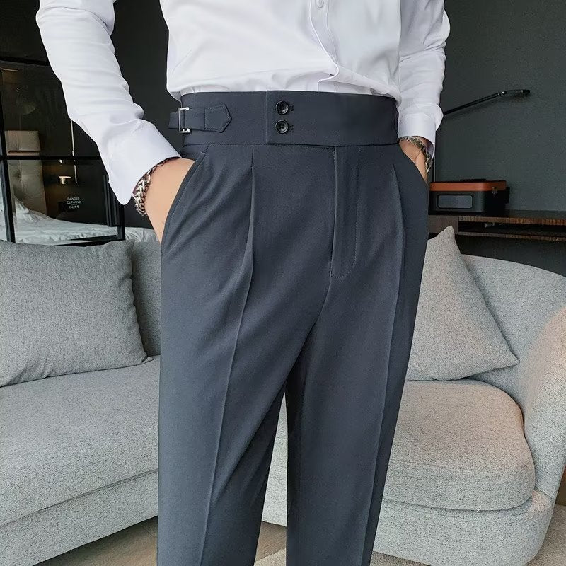 Urban Gents | Men's Retro High-Waist Straight Pants
