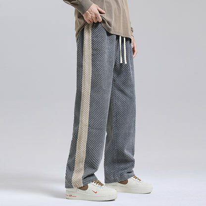 Street Style Contrast Panel Trousers