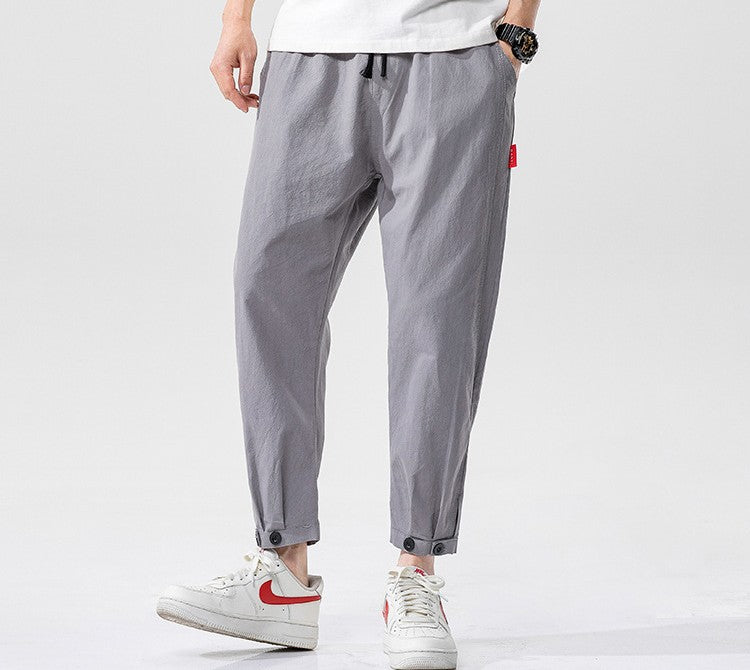 Cotton Linen Cropped Pants