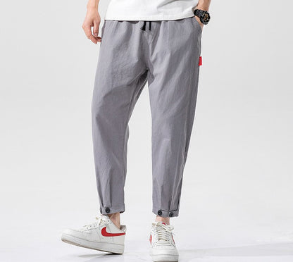 Cotton Linen Cropped Pants