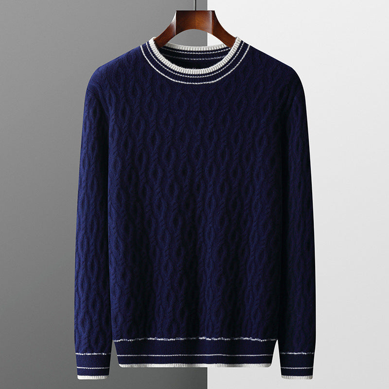 Jacquard knit Sweater with Round Neck