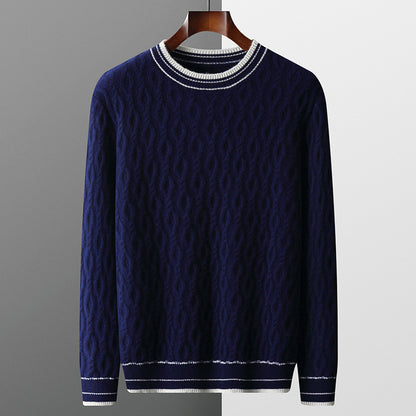 Jacquard knit Sweater with Round Neck