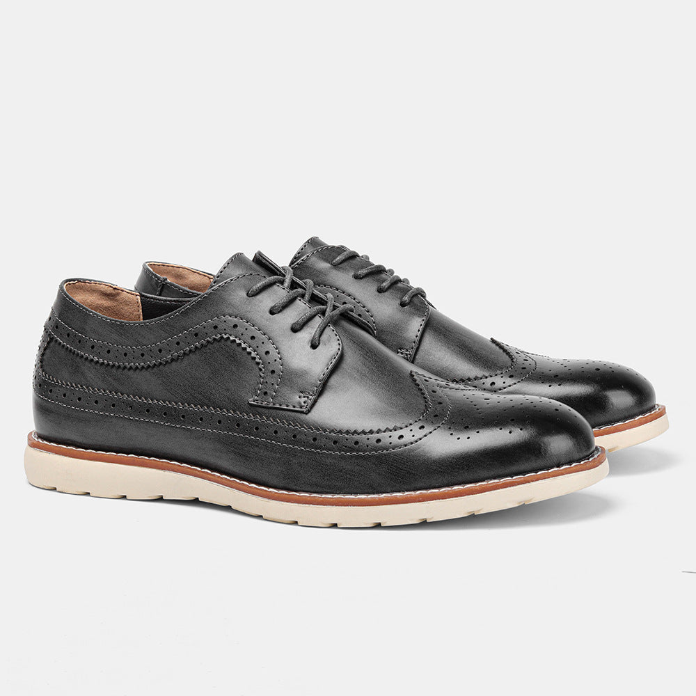 Classic Leather Brogue Sneakers – Lightweight & Comfortable
