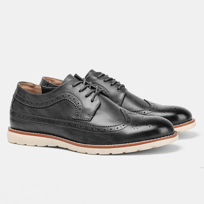 Classic Leather Brogue Sneakers – Lightweight & Comfortable