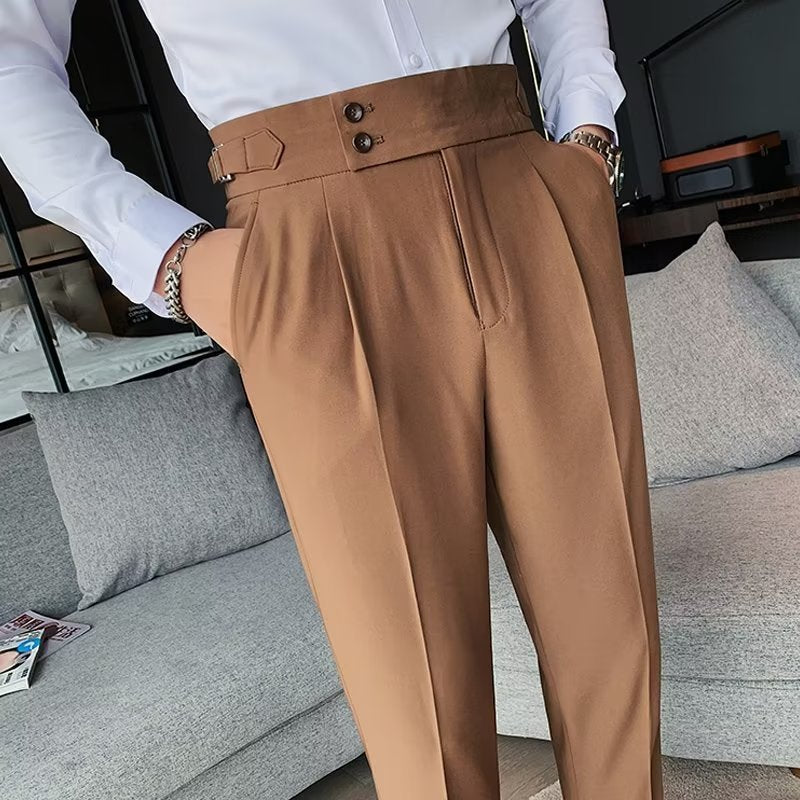 Urban Gents | Men's Retro High-Waist Straight Pants
