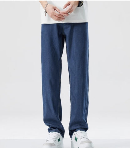 Loose Straight Ice Silk Jeans