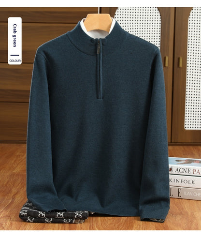 Urban Gents | Men's Half-Zip Worsted Wool Sweater