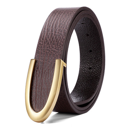 Urban Gents | Leather Belt with Gold Buckle