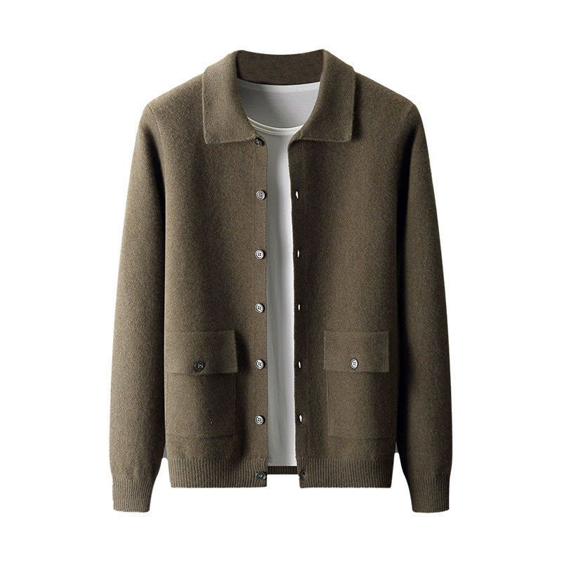 Urban Gents Wool Polo-Collar Cardigan