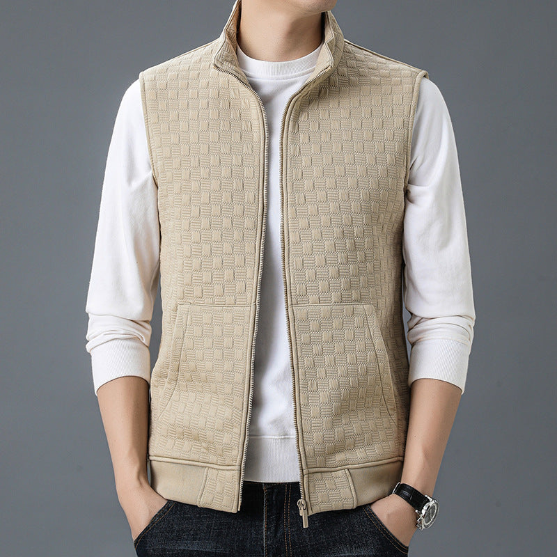 Leisure vest with zipper
