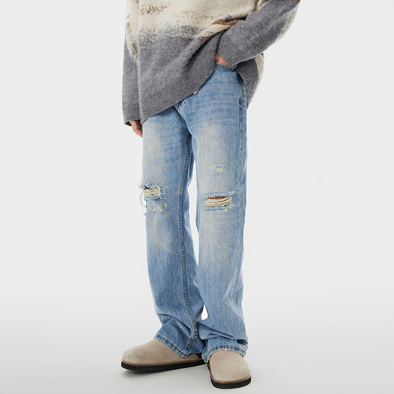 Urban Gents | Ripped Wide-Leg Jeans