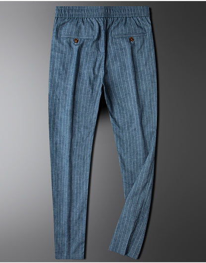 Urban Gents | Striped Linen Casual Pants