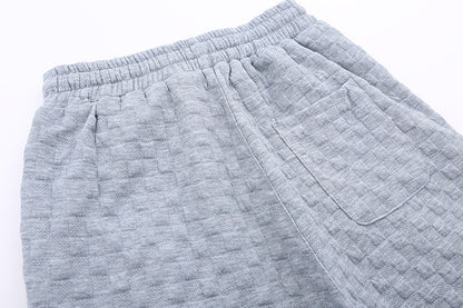 Loose Checkerboard Knit Trousers