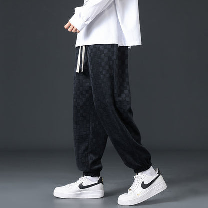 Checkerboard Corduroy Sweatpants