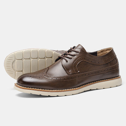 Classic Leather Brogue Sneakers – Lightweight & Comfortable