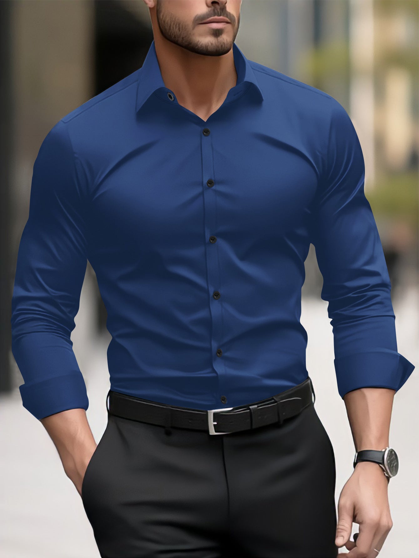 Urban Gents | Long Sleeved Business Casual Shirt