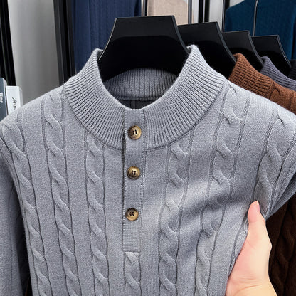 Cable Knit Stand Collar Sweater