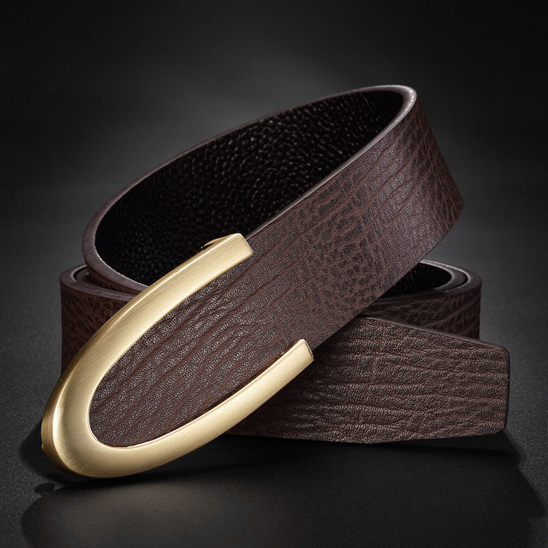 Urban Gents | Leather Belt with Gold Buckle