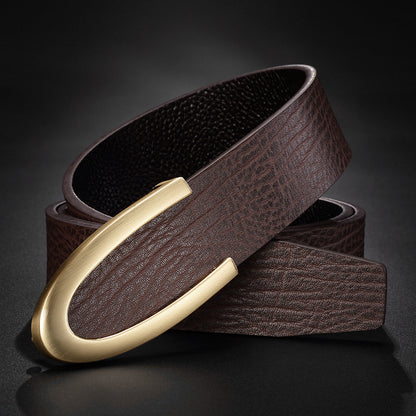 Urban Gents | Leather Belt with Gold Buckle