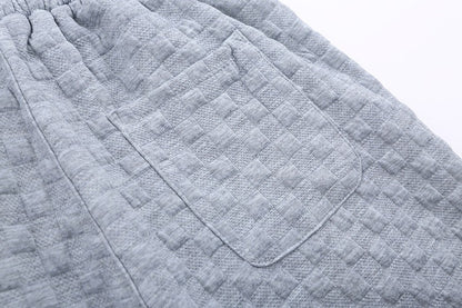 Loose Checkerboard Knit Trousers