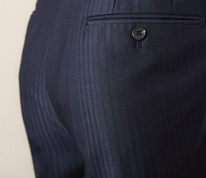 Striped High-Waist Suit Pants