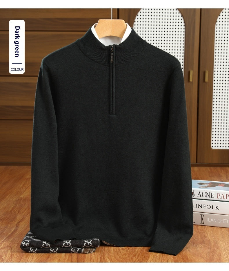 Urban Gents | Men's Half-Zip Worsted Wool Sweater