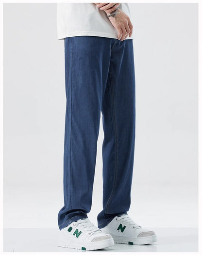 Loose Straight Ice Silk Jeans