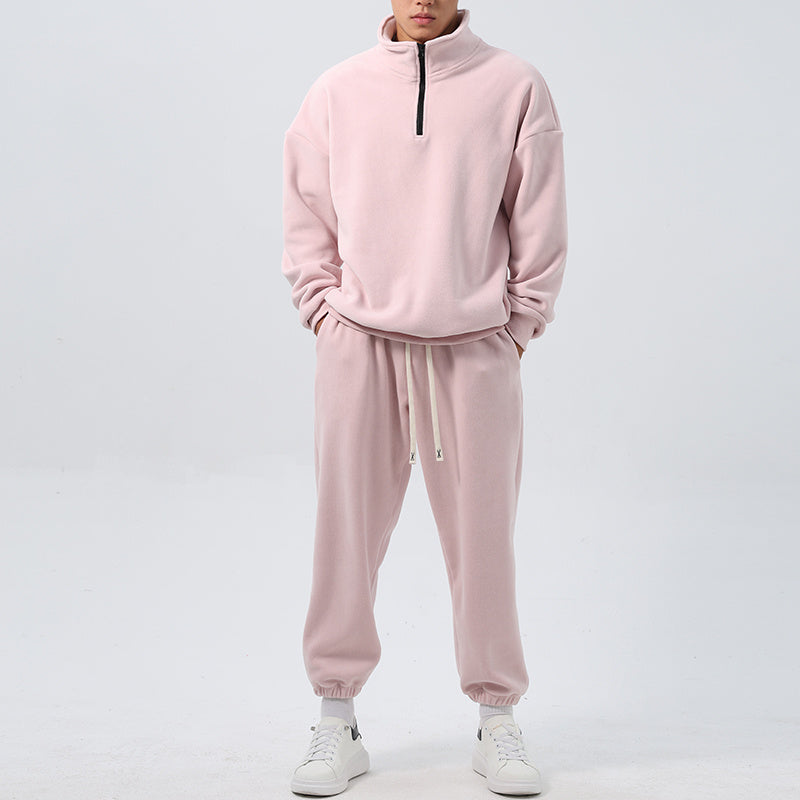 Loose-fitting fleece tracksuit