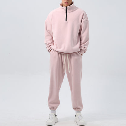 Loose-fitting fleece tracksuit