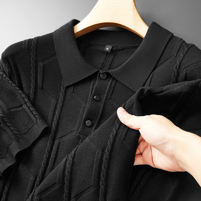 Urban Gents | Jacquard Knit Polo Sweater