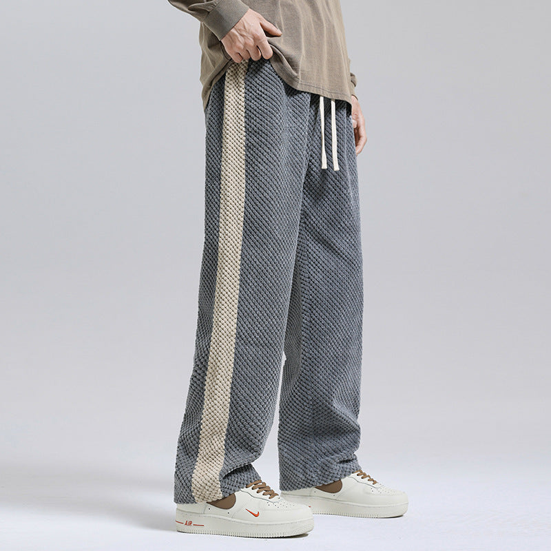 Street Style Contrast Panel Trousers
