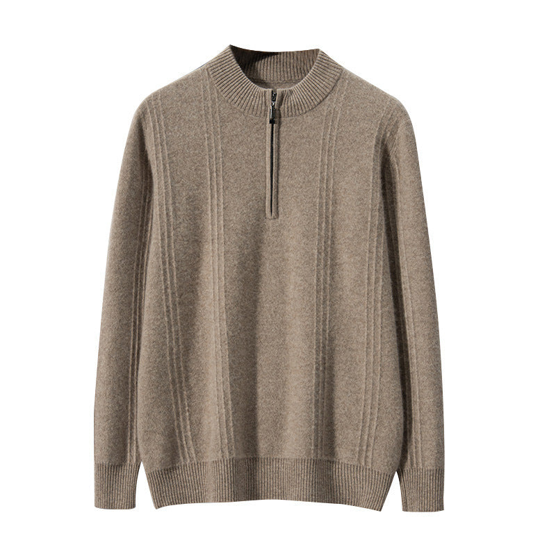 Men's Half-Roll Neck Zipper Sweater
