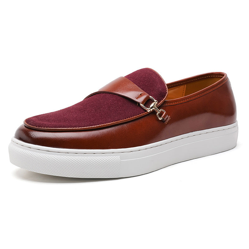 Men's slip-on leather leisure slippers