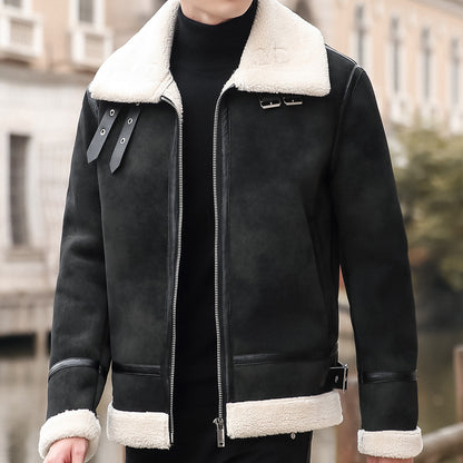 Urban Gents | Lamb Wool Biker Leather Jacket