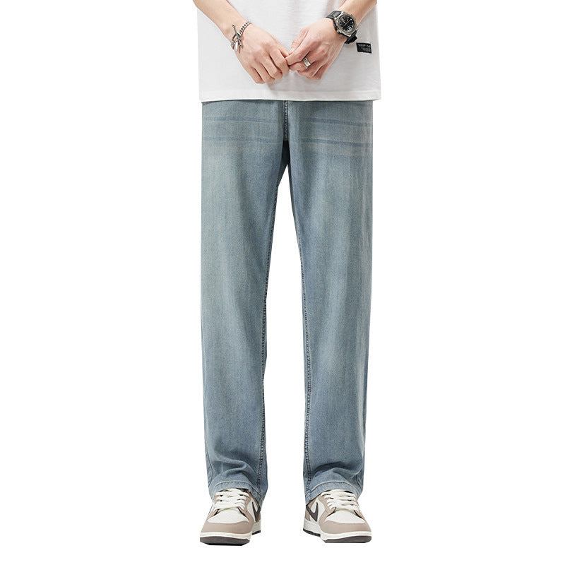 Loose Straight Ice Silk Jeans