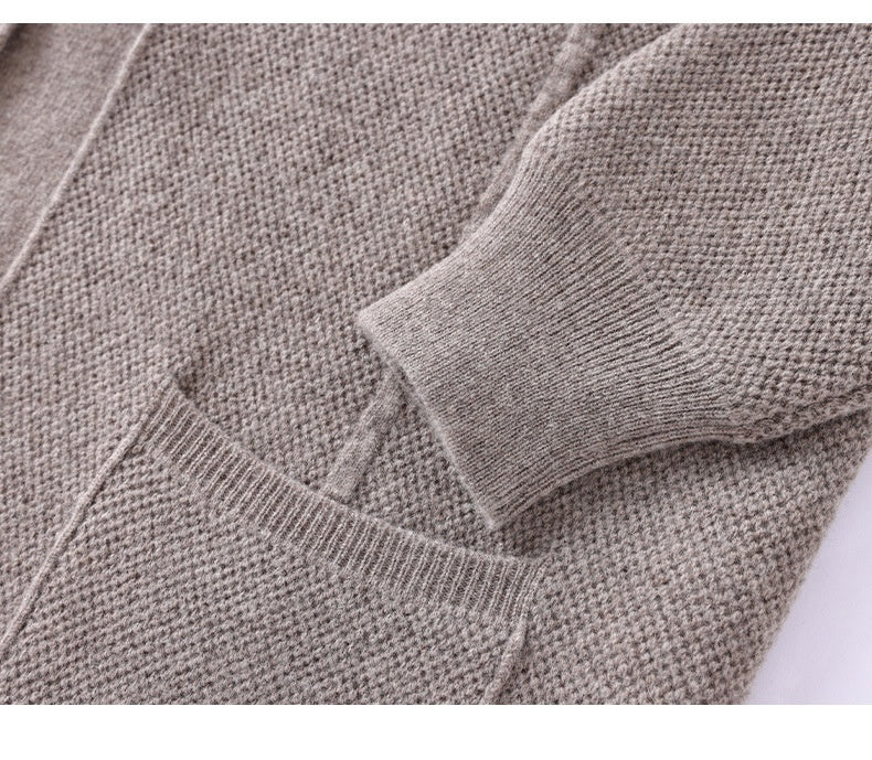 Men's Lapel Cardigan Sweater with Pockets