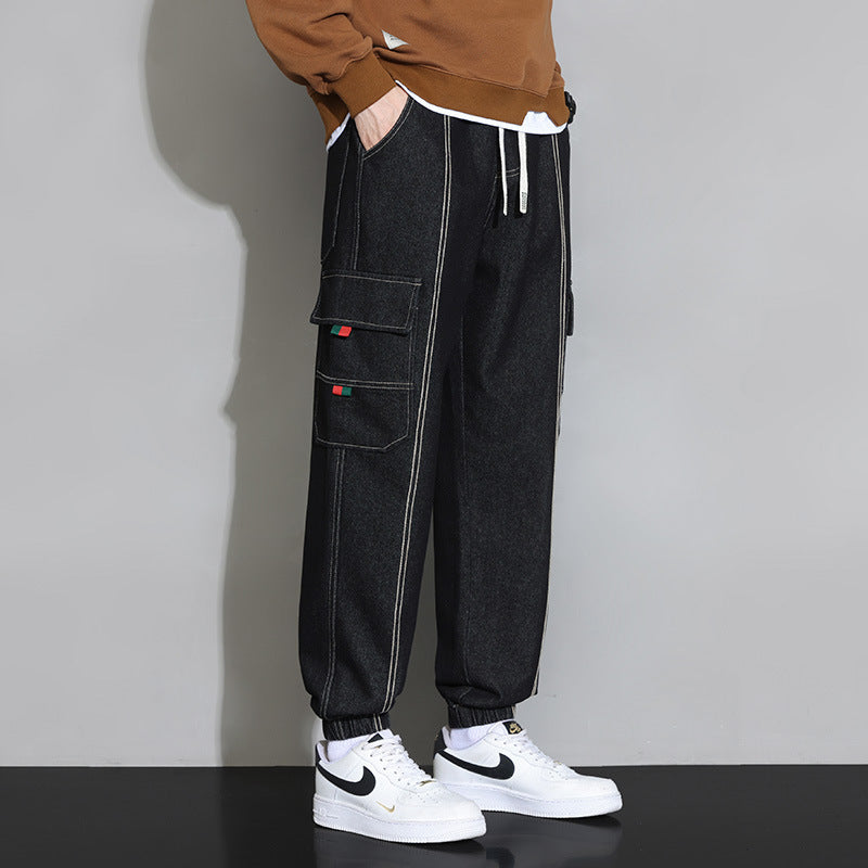 Retro Cargo Denim Joggers
