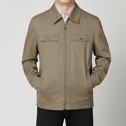 Cotton Casual Turn-Down Collar Jacket