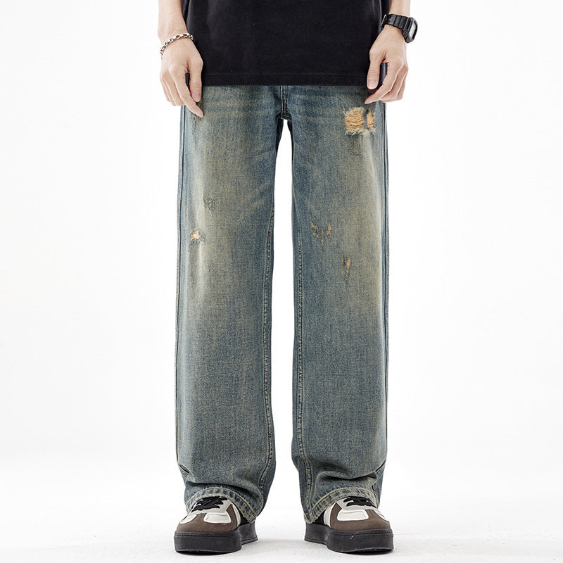 Urban Gents | Retro Wide-Leg Ripped Jeans
