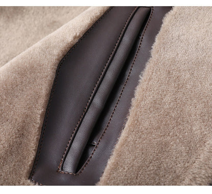 Urban Gents | Fur Lapel Leather Coat