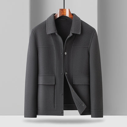 Urban Gents | Woolen Turn Down Collar Coat