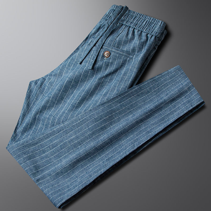 Urban Gents | Striped Linen Casual Pants