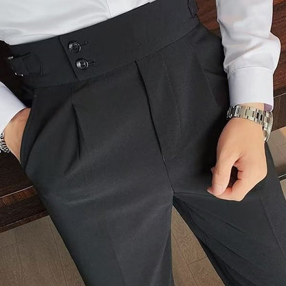 Urban Gents | Men's Retro High-Waist Straight Pants