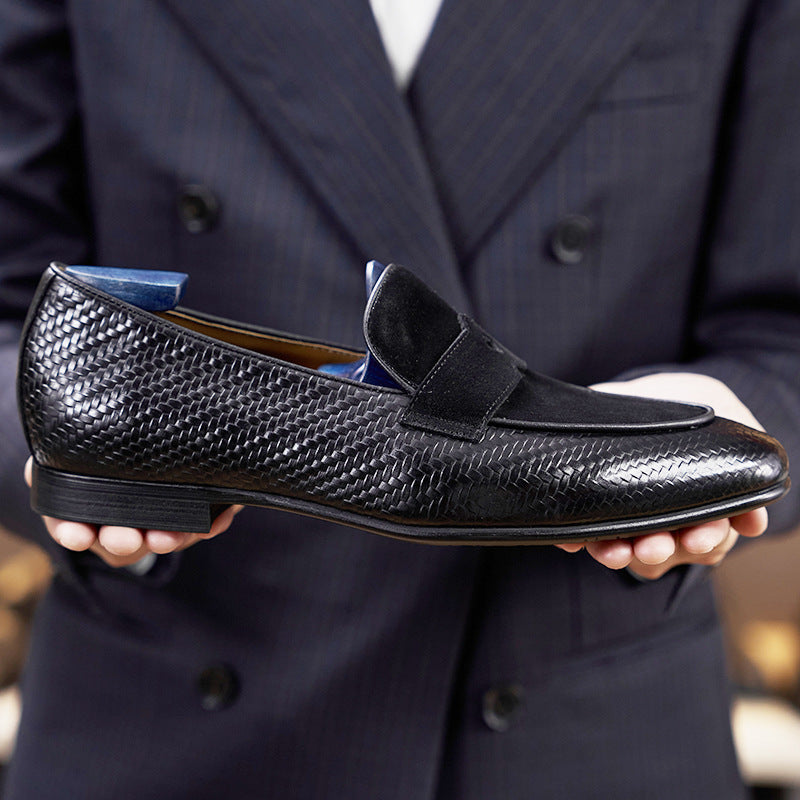 Structured leather loafers